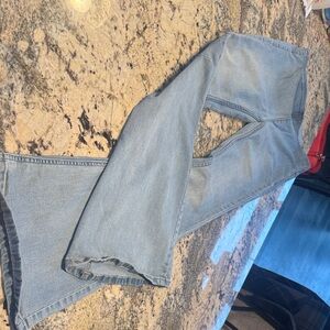 Free People Light Blue Wide-Leg Penny Pull on Flare Jeans